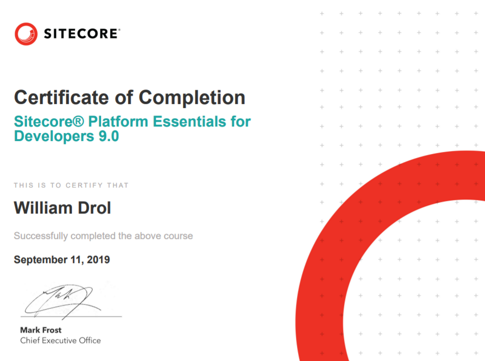 2019 Sitecore Certification