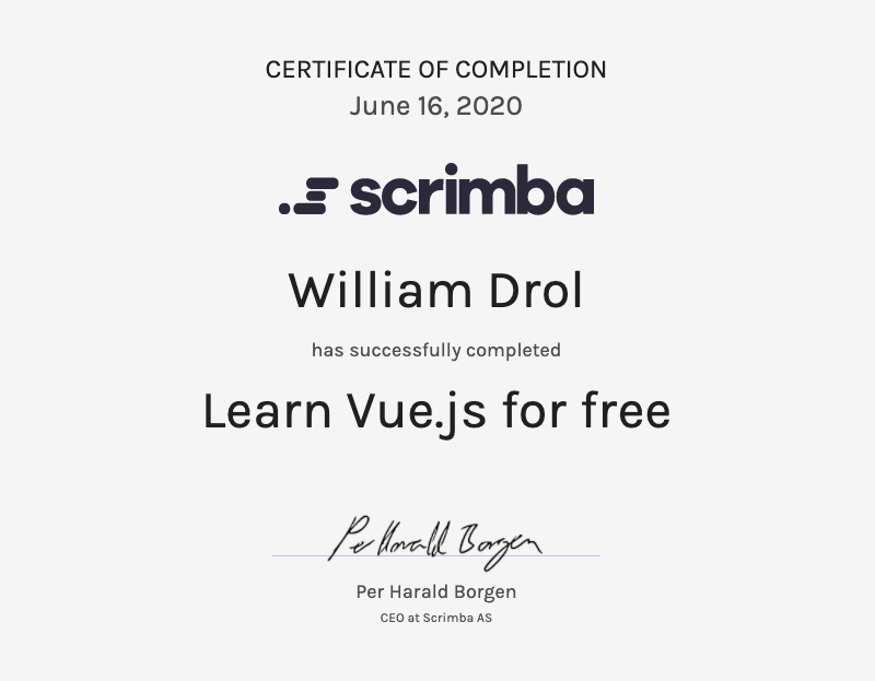 2020 Vue Certification